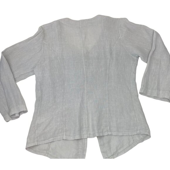Carla Conti Linen One Button Jacket Blouse Ladies Size LARGE made in Italy - Picture 2 of 7